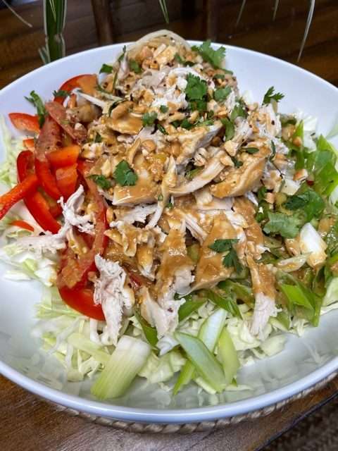 Cold low carb noodle salad
