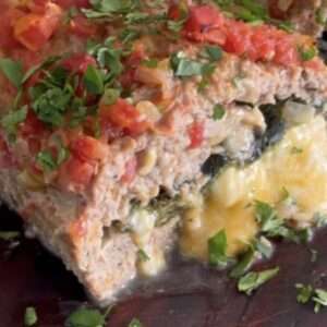 Poblano stuffed meatloaf