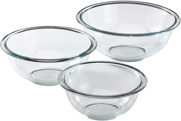 Pyrex glass mixing bowls